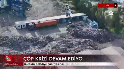 Buca'da belediye şantiyesinde çöp depolanmasına tepki