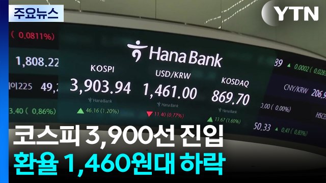 코스피 상승 3,960선 안착...환율 1,460원대 하락 / YTN