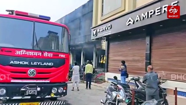 Over 50 Electric Vehicles Gutted As Massive Fire Engulfs Showroom In Rajasthan’s Kota