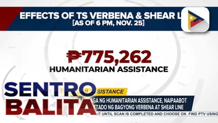 Higit P775,000 halaga ng humanitarian assistance, naipaabot ng DSWD sa mga apektado ng Bagyong Verbena at Shear line