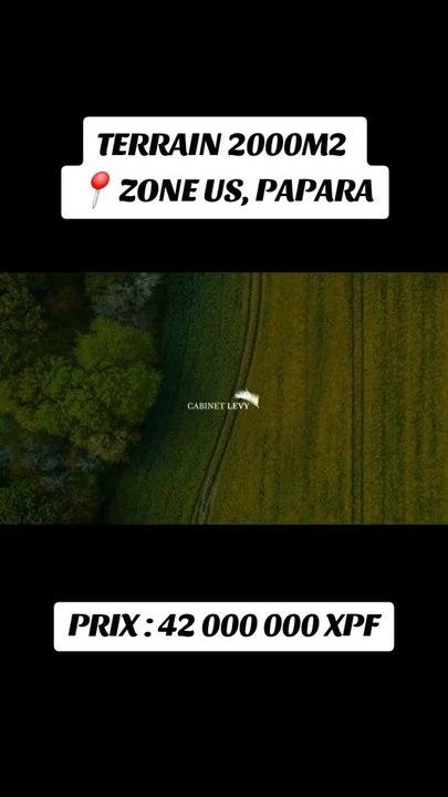 Vente terrain 2000M2 Zone US Papara