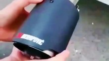 Stainless Steel Carbon Fiber Exhaust Tip with Blue LED Light 🇺🇸 | Turn Your Car into a Head-Turner