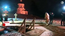 Russian president Vladimir Putin braves subzero lake to mark Orthodox Epiphany