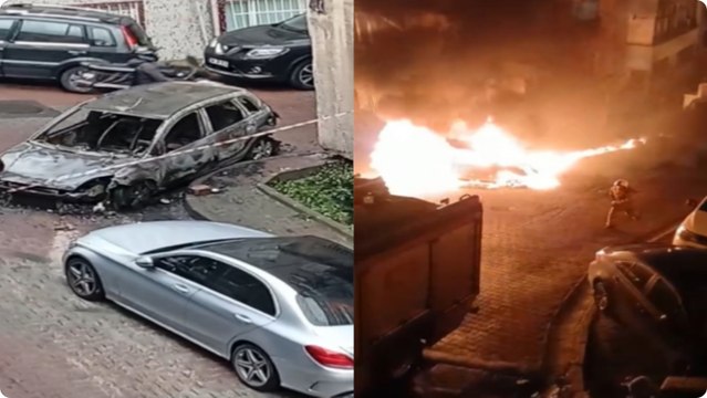 Mahallede panik: 1 saat önce park ettiği araç alev topuna döndü