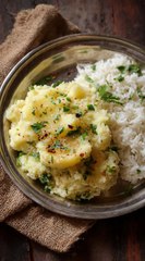 Ultimate Lunch Thali: Mouthwatering Mashed Potatoes & Rice You Can't Resist! 🍽️