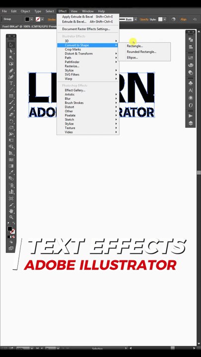 Teks effect in adobe illustrator