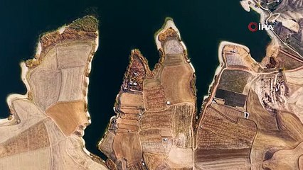 Türkiye'nin bozkırın ortasındaki görtenleri mest eden masmavi cenneti havadan görüntülendi