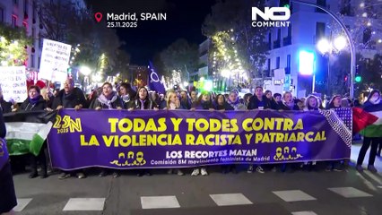 Madrid’de binlerce kişi kadın cinayetlerini protesto etti