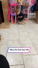 Little Boy’s Hilarious Fail Trying to Sit on a Tiny Barbie Chair|| Heartsome 💖