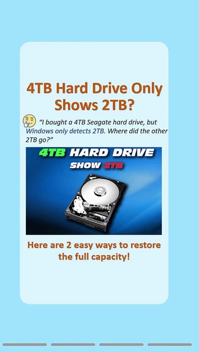 4TB Drive Only Shows 2TB? Here's the Real Fix!