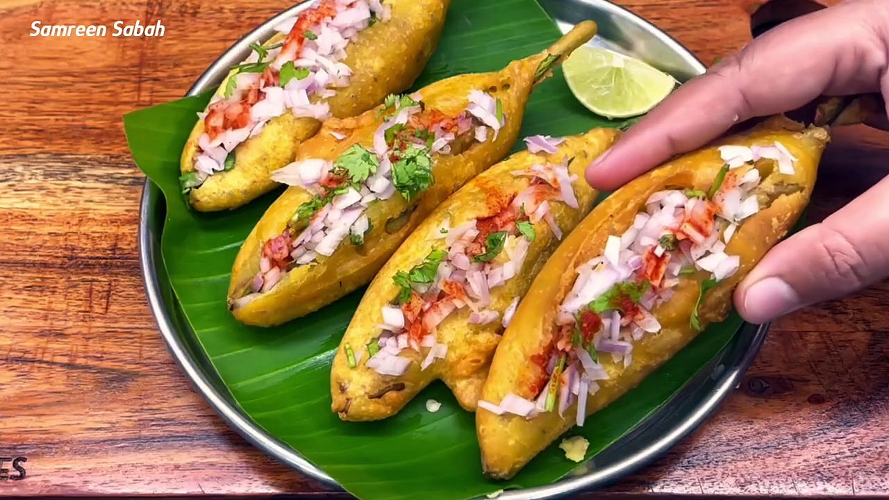 Crispy Spicy Mirchi Bajji Recipe - Andhra Style Mirchi Bajji Recipe - Famous South Indian Snack