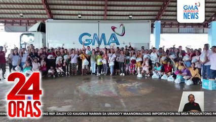 18,000 sinalanta ng Super Bagyong Uwan sa Aurora, nakatanggap ng food packs mula sa GMAKF | 24 Oras