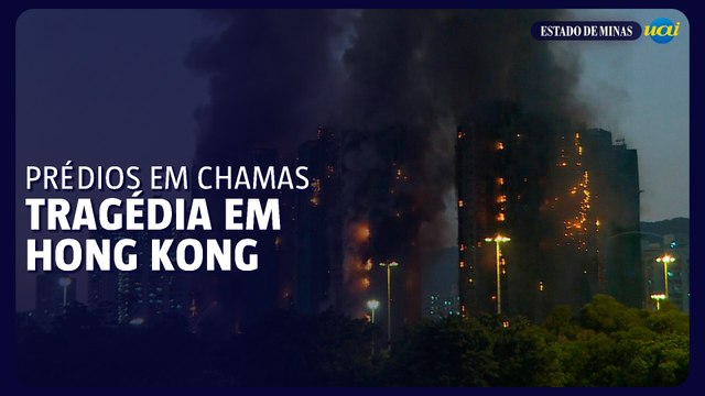 Incêndio atinge conjunto residencial em Hong Kong