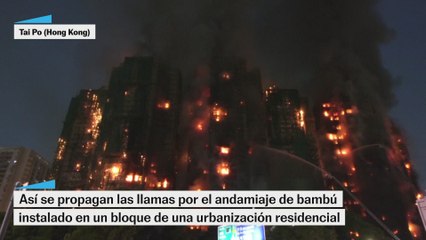 Incendio en una urbanización en Hong Kong