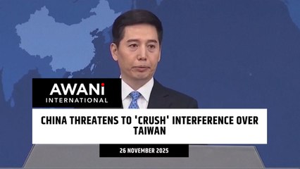China threatens to 'crush' interference over Taiwan