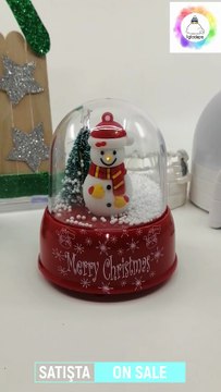 Işıklı Sevimli Kardan Adam Kar Küresi