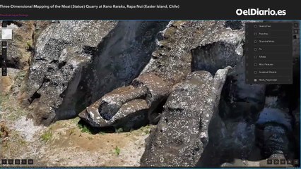 Un mapa 3D para explorar los moáis de la Isla de Pascua
