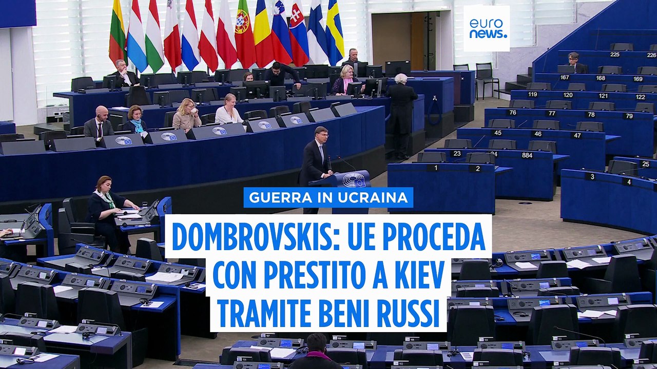 Dombrovskis a Euronews: "Ue proceda con prestito all'Ucraina usando beni russi congelati"