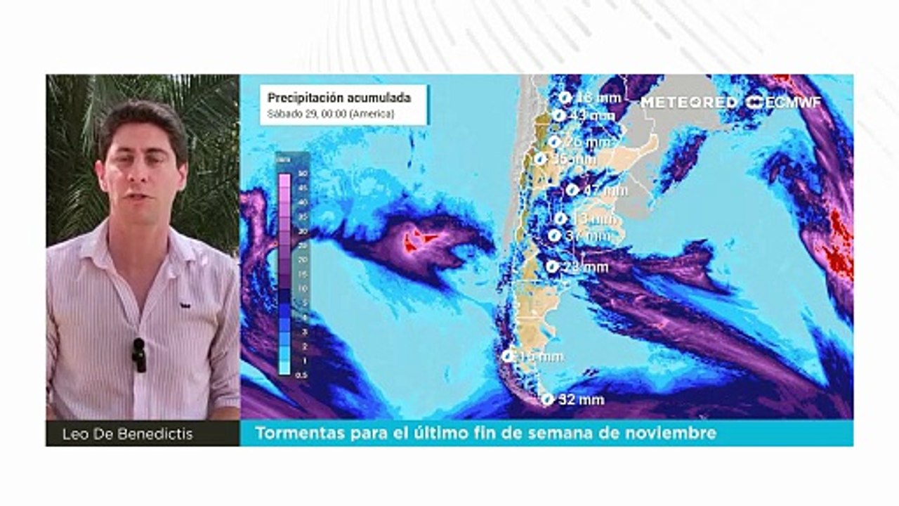 Tormentas para el último fin de semana de noviembre