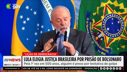 Lula elogia Justiça brasileira e fala sobre prisão de Bolsonaro: “Lição de democracia”