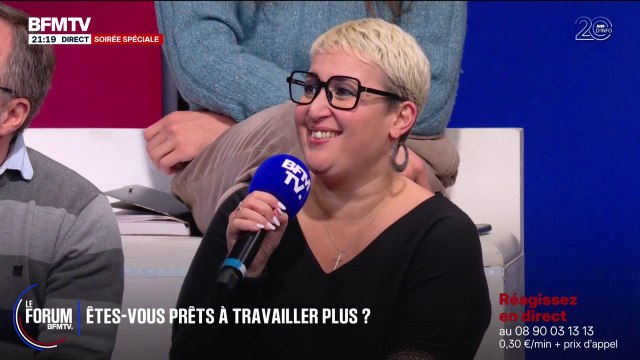 FORUM BFM - Travailler 12h de plus par an: Il faut déjà rémunérer le travail à sa juste valeur avant d'aller rajouter des horaires , déclare Aurélie, agent immobilier