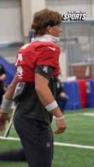 Jaxson Dart practices before Giants take on Patriots