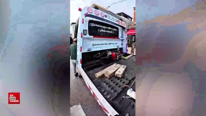 Çekici üzerinden silah zoruyla motosiklet indirme senaryosu çeken 4 kişi gözaltında