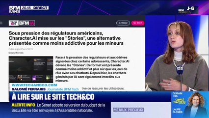 À lire sur le site Tech&Co : Sous pression des régulateurs américains, Character.AI mise sur les "Stories", une alternative présentée comme moins addictive pour les mineurs, par Salomé Ferraris - 26/11
