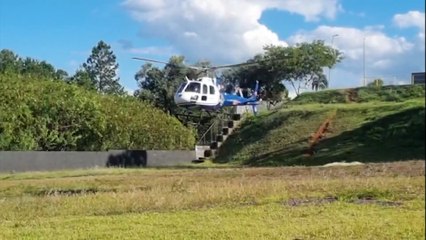 Idoso que sofreu infarto em Marechal é trazido de helicóptero a Cascavel