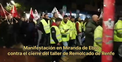 Miranda se moviliza contra el cierre del taller de Remolcado de Renfe