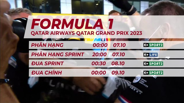 FORMULA 1 QATAR AIRWAYS QATAR GRAND PRIX 2023 | Trailer trên K+SPORT2 HD & K+LIFE HD