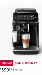 New .Philips 3200 Series Fully Automatic Espresso Machine, LatteGo Milk Frother, 5 Coffee Varieties, Intuitive Touch Display, 100%