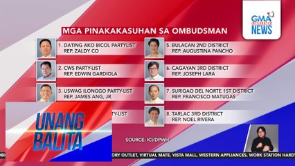 8 dati at kasalukuyang kongresista, pinakakasuhan ng ICI at DPWH sa Ombudsman dahil sa kanilang koneksiyon sa gov't. contractors | Unang Balita