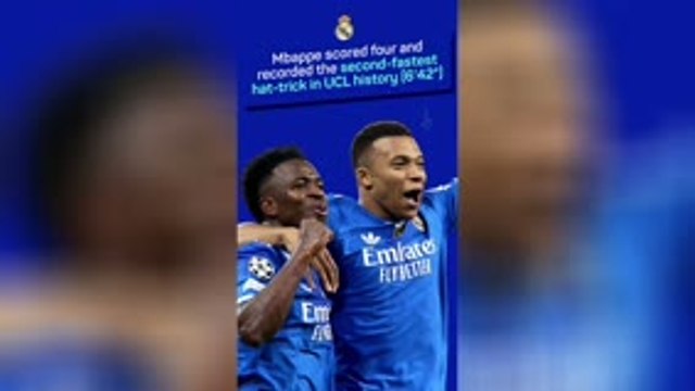 Mbappe scores FOUR against Olympiacos