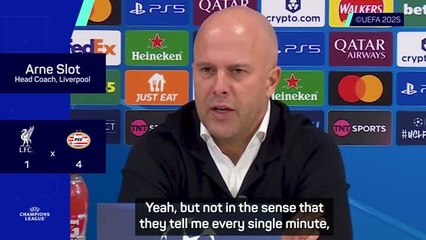 'Let’s see' - Slot talks Liverpool future after heavy loss to PSV