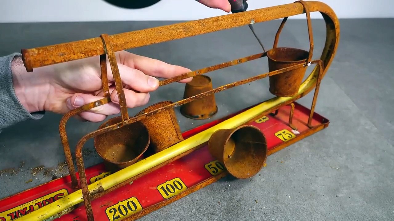 1930_s Skil Pail Game Restoration - Vintage Tin Toy