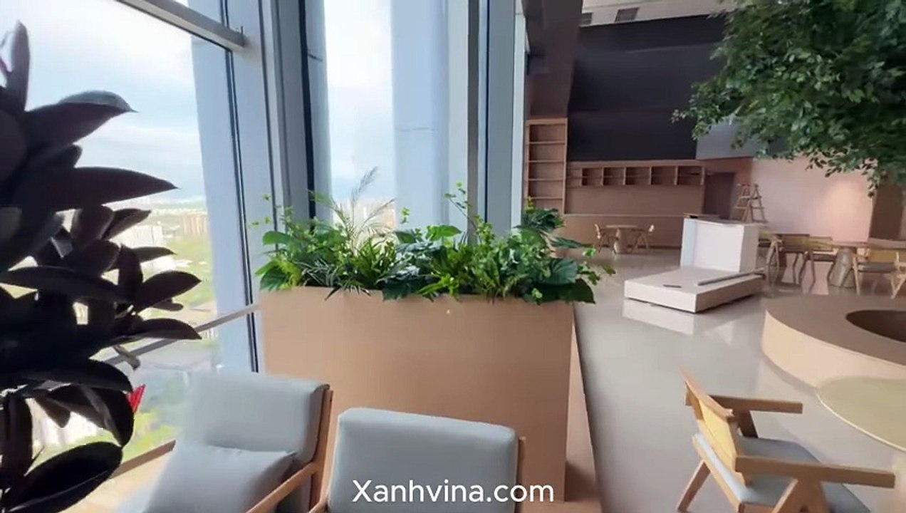 Thi công tiểu cảnh cây giả cho quán cafe _Xanhvina