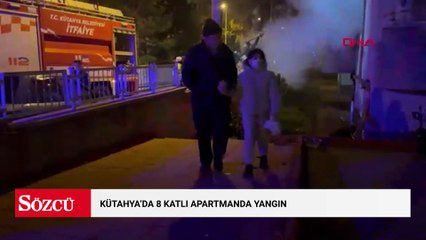 Kütahya'da 8 katlı apartmanda yangın