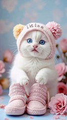 This cute kitten is talking to his mom #cat  #catvideo #catsound #catsong