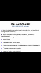 İTALYA İŞÇİ ALIMI 2025