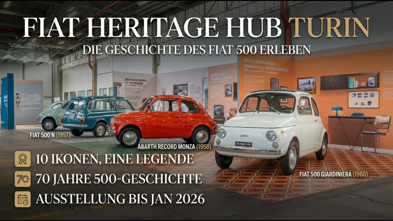 Fiat zeigt im Heritage Hub Turin 70 Jahre 500-Geschichte