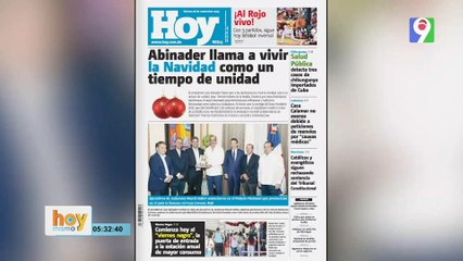 Titulares prensa dominicana viernes 28 de noviembre 2025 | Hoy Mismo
