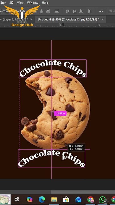 Perfect Text Around Biscuit in Photoshop Text Trick #shorts #photoshop #dailymotionshorts #gfx #trending