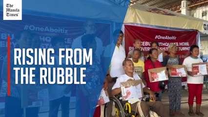 Cebu quake victims receive construction materials, cash to rebuild homes
