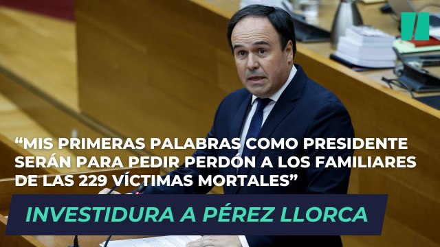 Pérez Llorca: Si esta cámara me da los votos necesarios para ser investido, mis primeras palabras como presidente de la Generalitat serán para pedir perdón a los familiares de las 229 víctimas mortales