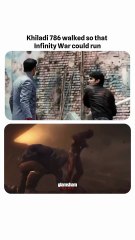 When Khiladi laid the groundwork and Thanos swooped in like, ‘Thanks, I’ll take it from here.’ 😄✨   #glamsham #khiladi786 #thanos #infinitywar #bollywoodmeetsmarvel #memevibes  glamsham, khiladi 786, thanos, infinity war, bollywood meets marvel, meme vib