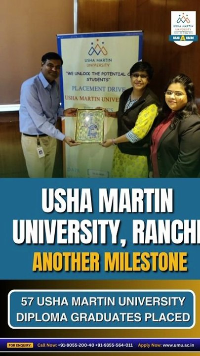 Another Milestone 57 Usha Martin University Diploma Graduates Placed
