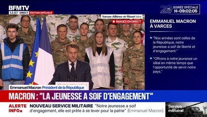 Emmanuel Macron: "Un nouveau service national va être institué progressivement dès l'été prochain"