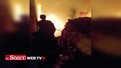 Siirt’te avludaki odun ve kağıtlar yandı; belediye temizlik işçileri söndürdü