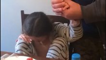 Girl gets her finger stuck in a ketchup bottle while her sister laughs nonstop